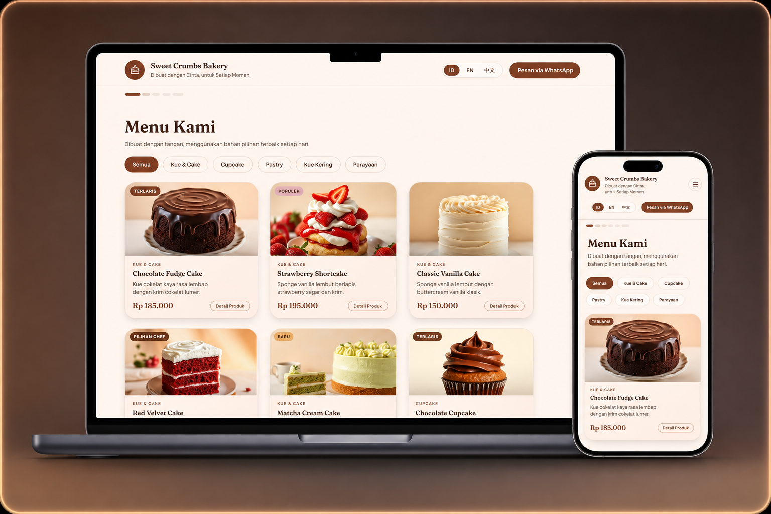 Sweet Crumbs Bakery website preview