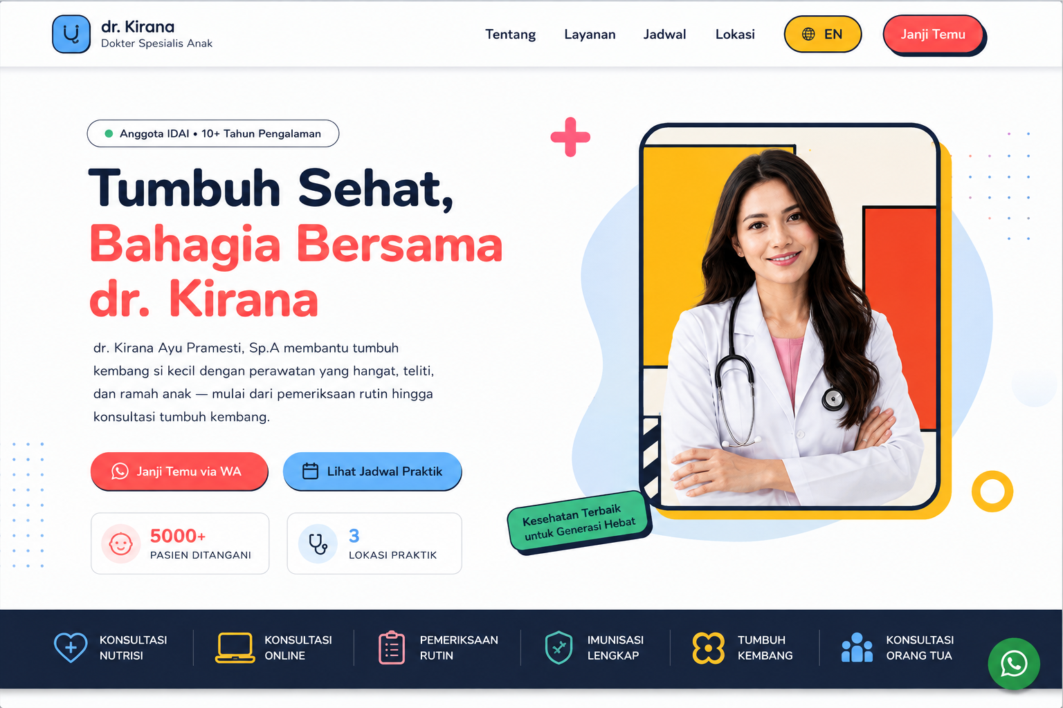 Dr Kirana website preview