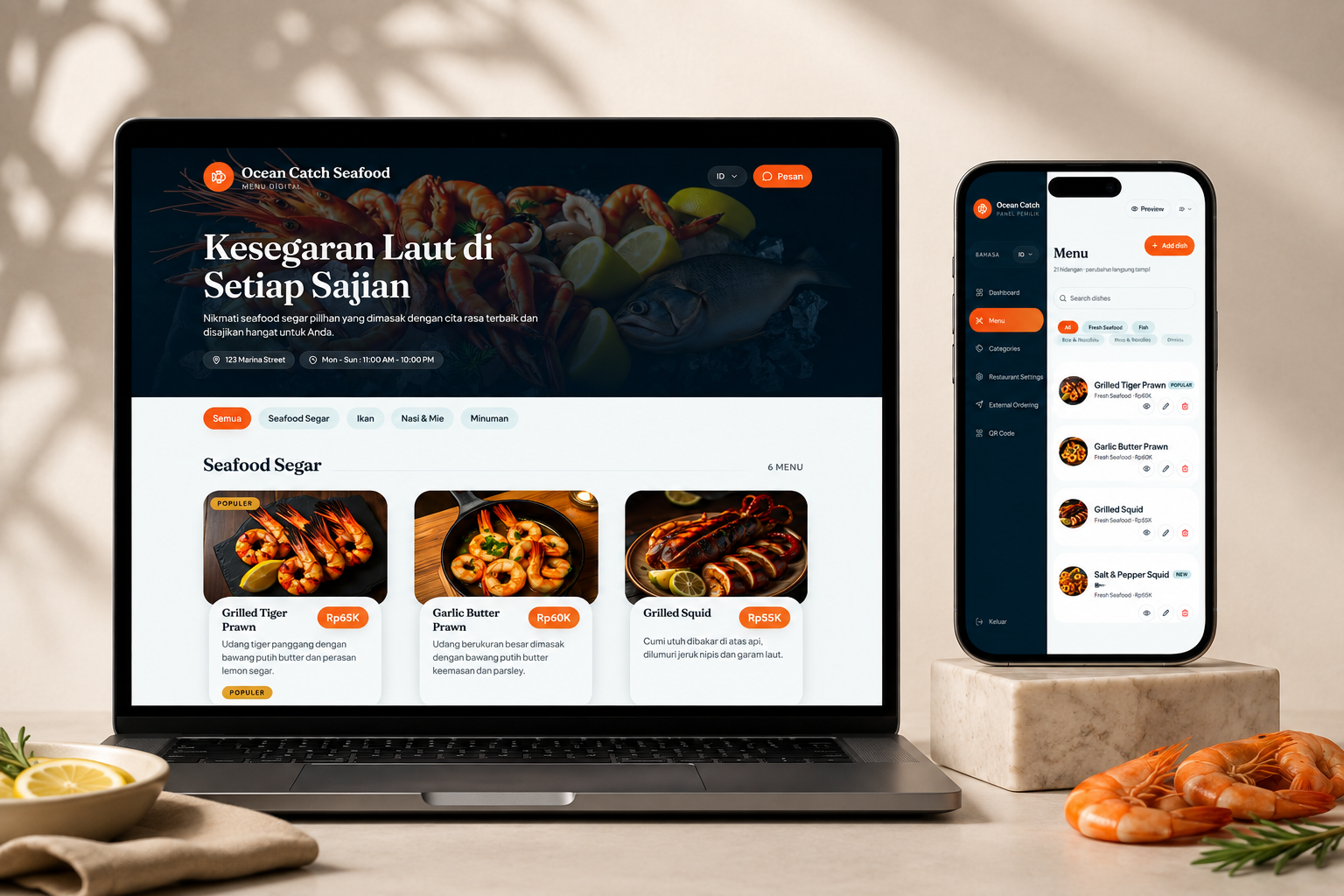 Ocean Catch Seafood website preview