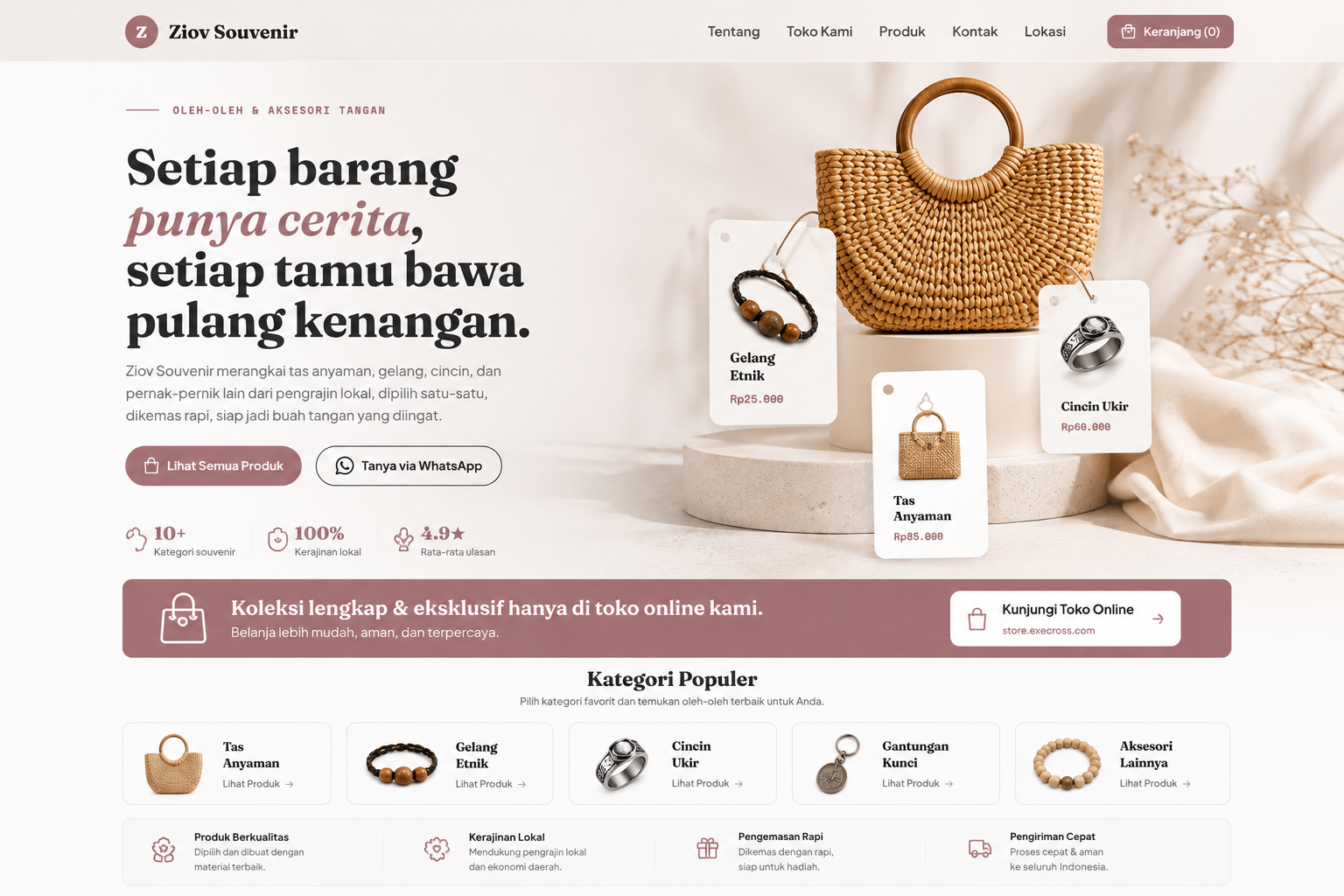 Ziov Souvenir website preview